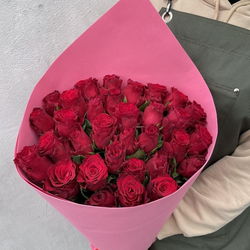 Букеты из красных роз 60 см (Эквадор) (код   208950vlad)