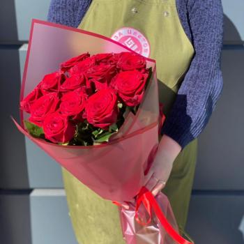 Красные розы 60 см 15 шт. (Россия) код товара   356475v