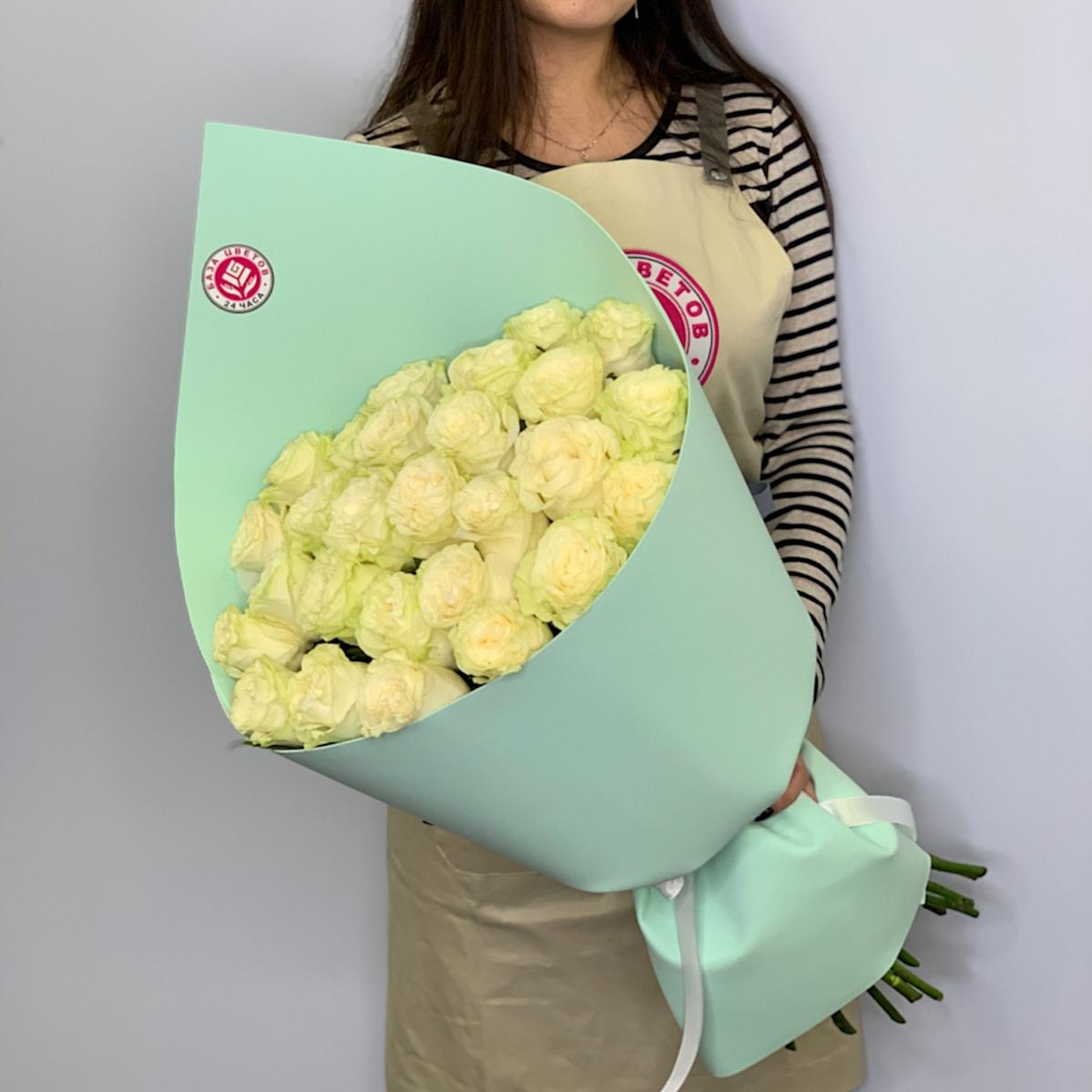 Букеты из белых роз 40 см (Эквадор) (код товара  700vlad)