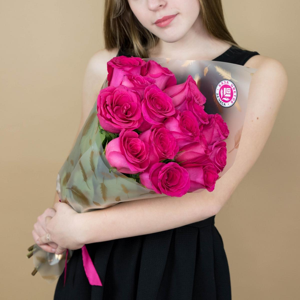 Букет из розовых роз 15 шт 40 см (Эквадор) articul  93800v