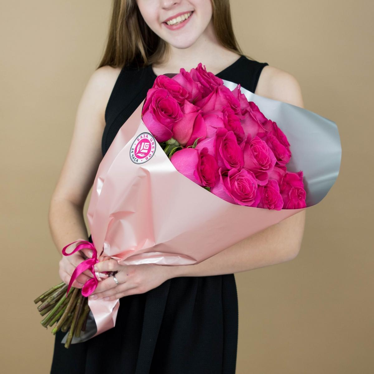 Букет из розовых роз 21 шт. (40 см) (код товара: 93975v)