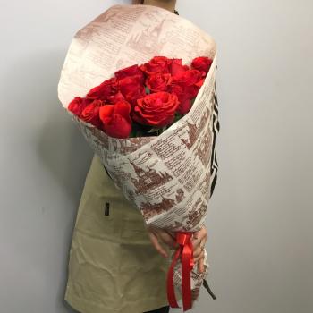 Красные розы 15 шт 60см (Эквадор) код товара - 128450